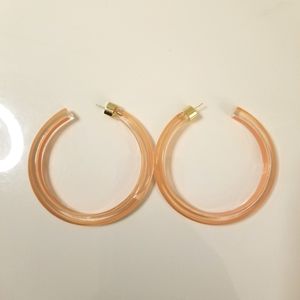 NEW Alison Lou Medium Jelly Hoops - Orange Peach